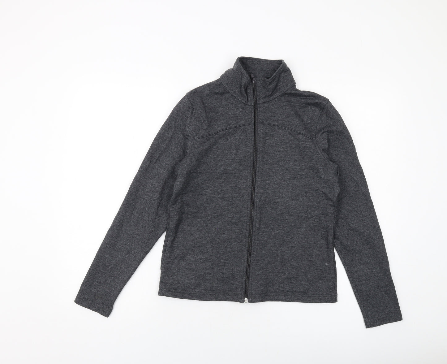 Marks and Spencer Womens Grey Cotton Full Zip Sweatshirt Size 12 Zip