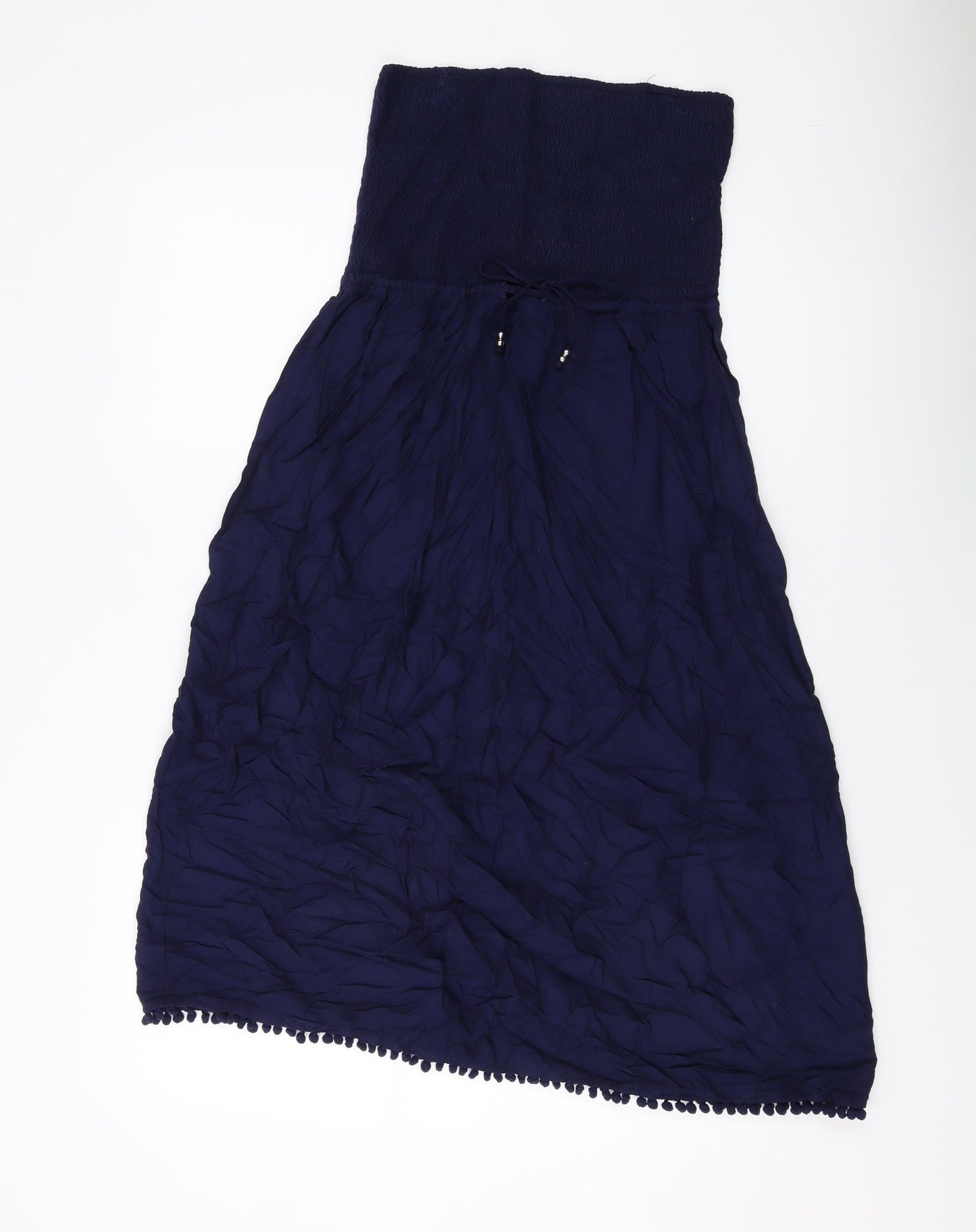 Marks and Spencer Womens Blue Viscose A-Line Size 12 Off the Shoulder Pullover