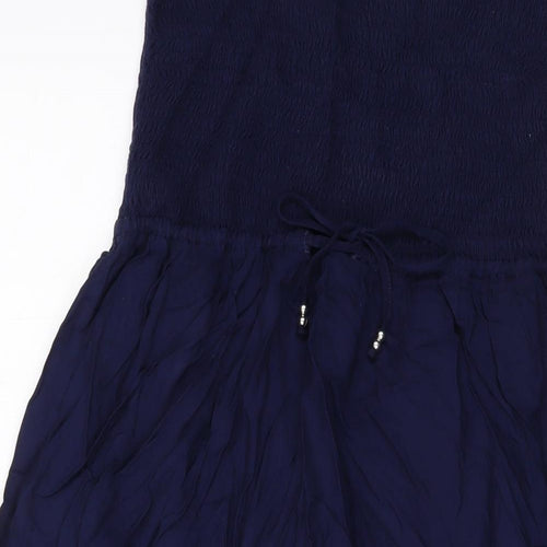 Marks and Spencer Womens Blue Viscose A-Line Size 12 Off the Shoulder Pullover