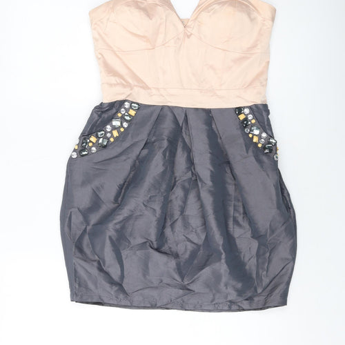 Lipsu Womens Pink Polyester Mini Size 10 Sweetheart Zip