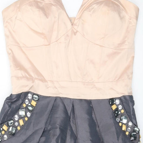 Lipsu Womens Pink Polyester Mini Size 10 Sweetheart Zip