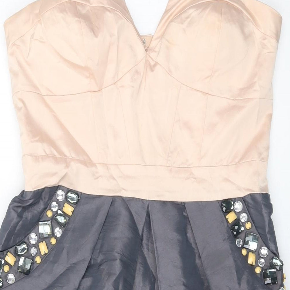 Lipsu Womens Pink Polyester Mini Size 10 Sweetheart Zip