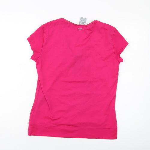 adidas Womens Pink Polyester Basic T-Shirt Size 12 Round Neck Pullover