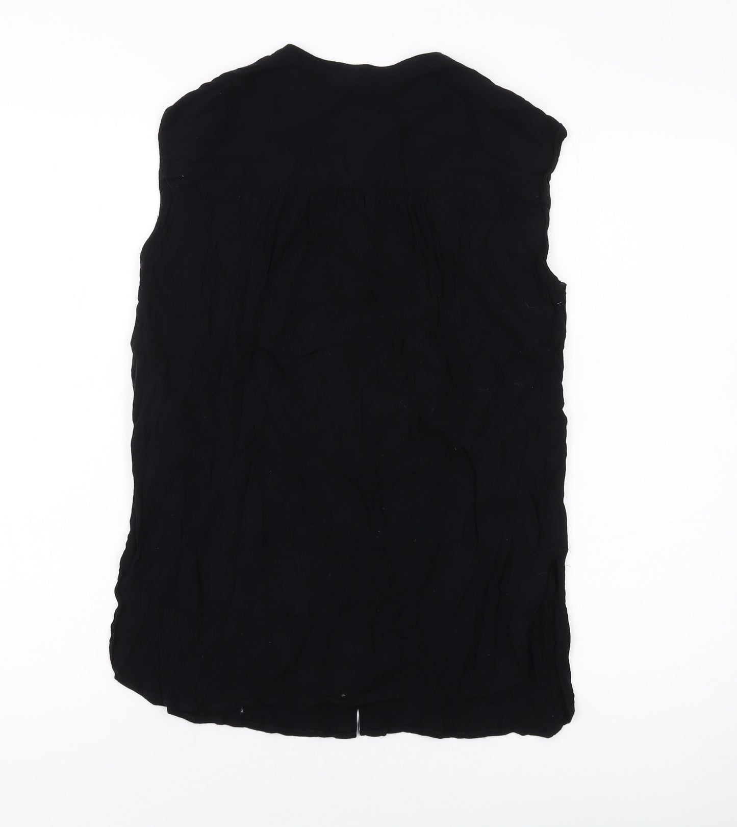 Whistles Womens Black Viscose Basic Blouse Size 10 V-Neck