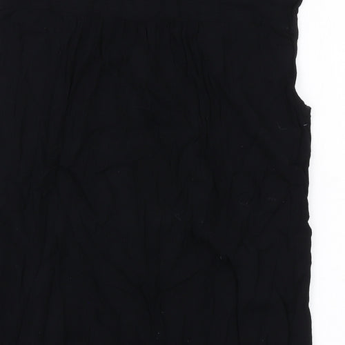Whistles Womens Black Viscose Basic Blouse Size 10 V-Neck