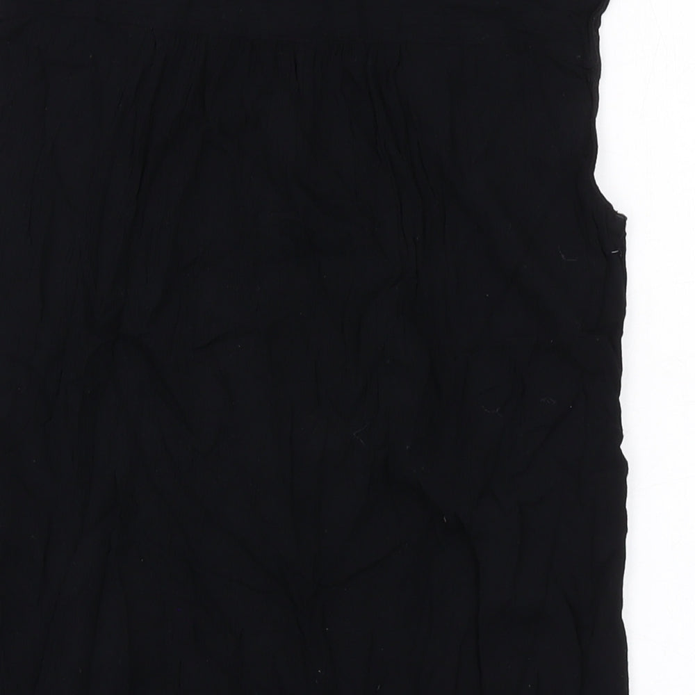Whistles Womens Black Viscose Basic Blouse Size 10 V-Neck