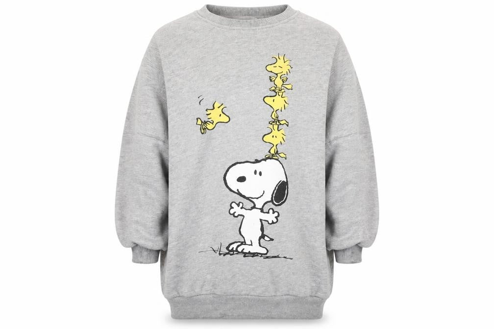 Front view of Zara girls’ grey polyester pullover sweatshirt, size 8, years pullover