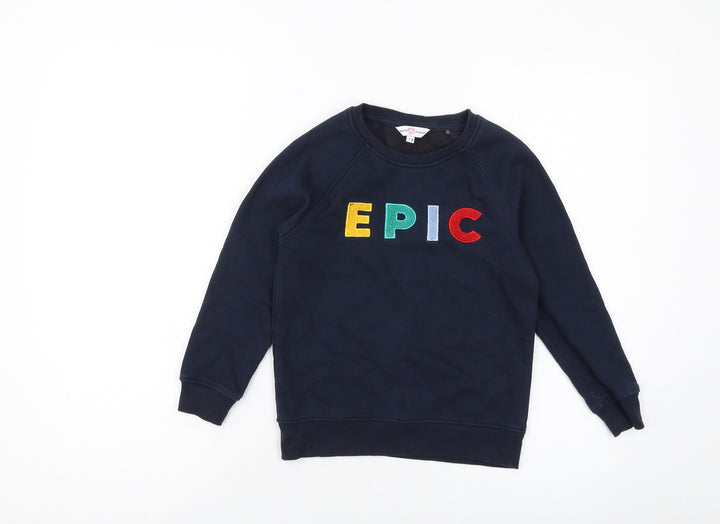 Neon Sheep Boys Blue Cotton Pullover Sweatshirt Size 7-8 Years Pullover