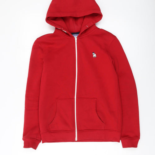 The Spitalfields Boys Red Cotton Full Zip Hoodie Size 11-12 Years Zip