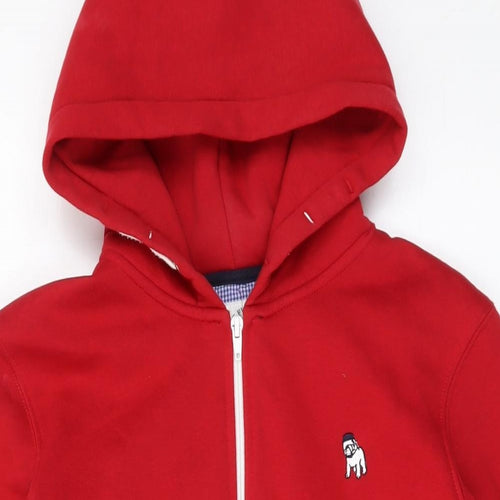 The Spitalfields Boys Red Cotton Full Zip Hoodie Size 11-12 Years Zip