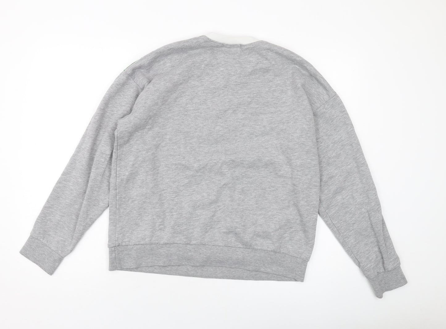 Pull&Bear Mens Grey Polyester Pullover Sweatshirt Size S