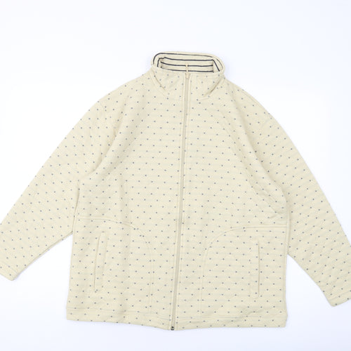 Fabrizio Womens Beige Polyester Full Zip Sweatshirt Size S Zip