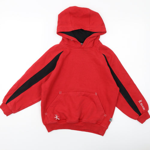 Kukri Boys Red Cotton Pullover Hoodie Size 9-10 Years Pullover