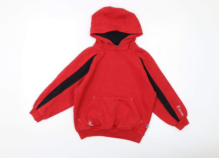 Kukri Boys Red Cotton Pullover Hoodie Size 9-10 Years Pullover