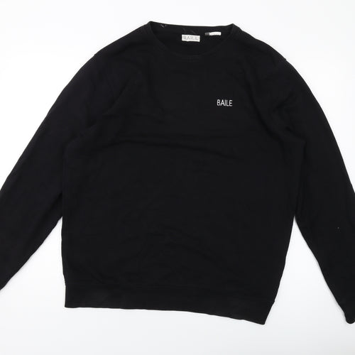 Baile Mens Black Cotton Pullover Sweatshirt Size L
