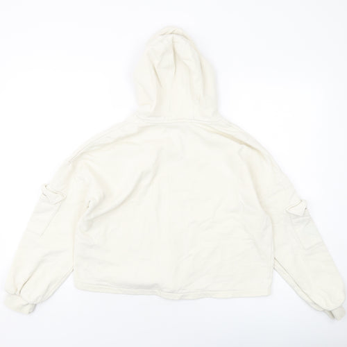 Marks and Spencer Girls Ivory Cotton Pullover Hoodie Size 13-14 Years Pullover