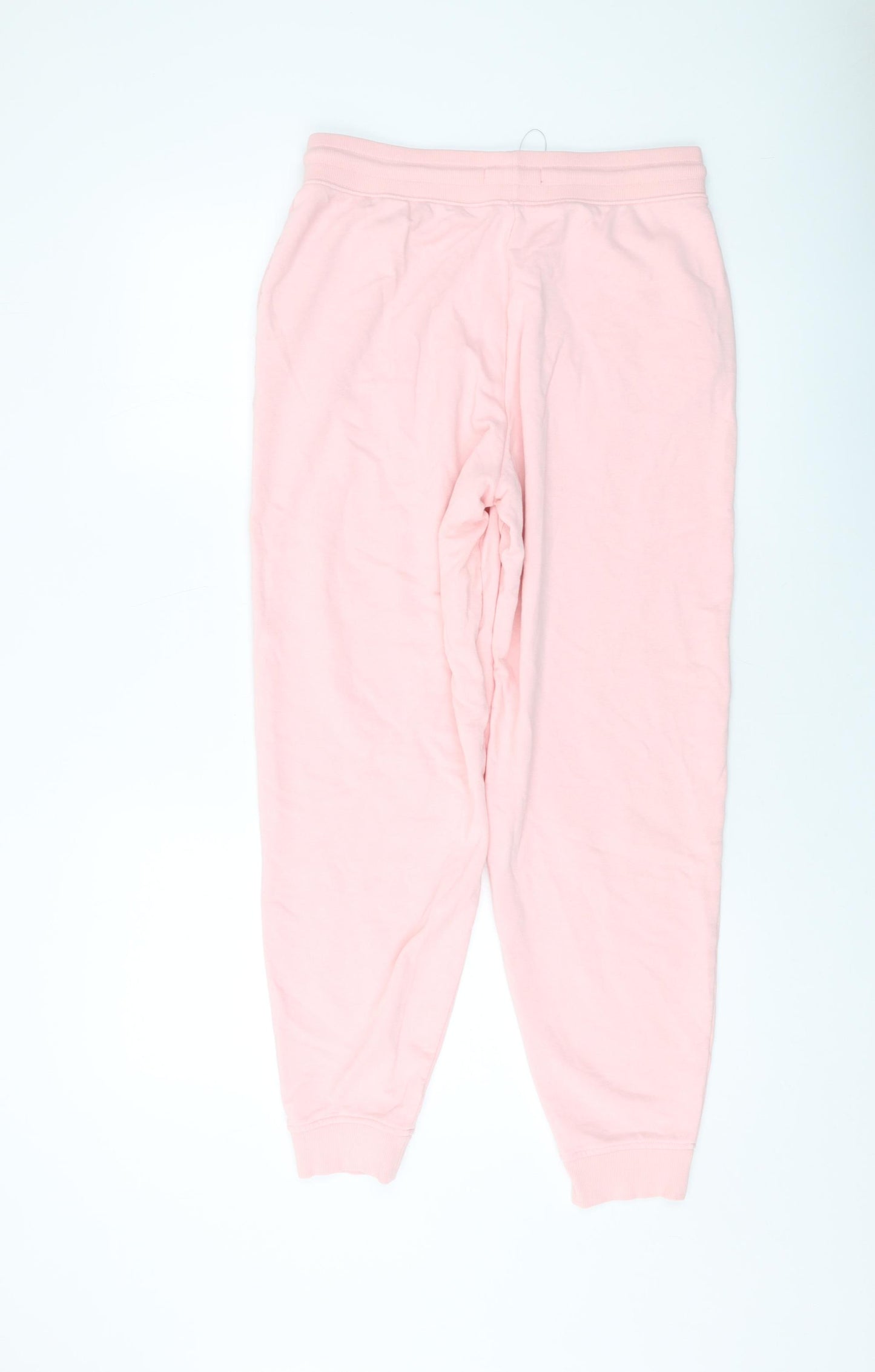 Marks and Spencer Womens Pink Cotton Sweatpants Trousers Size 12 L27 in Regular Drawstring