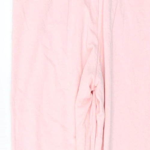 Marks and Spencer Womens Pink Cotton Sweatpants Trousers Size 12 L27 in Regular Drawstring