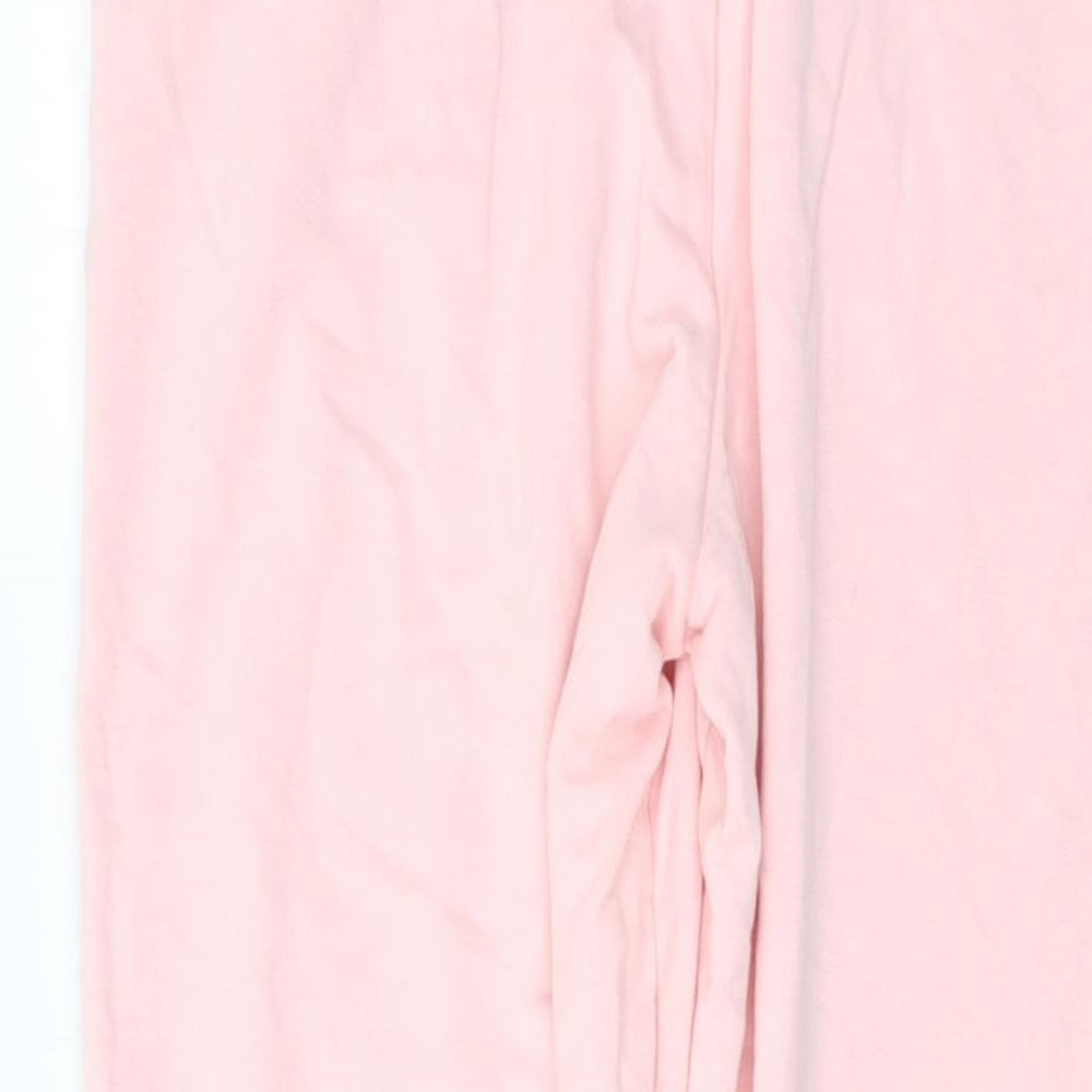 Marks and Spencer Womens Pink Cotton Sweatpants Trousers Size 12 L27 in Regular Drawstring