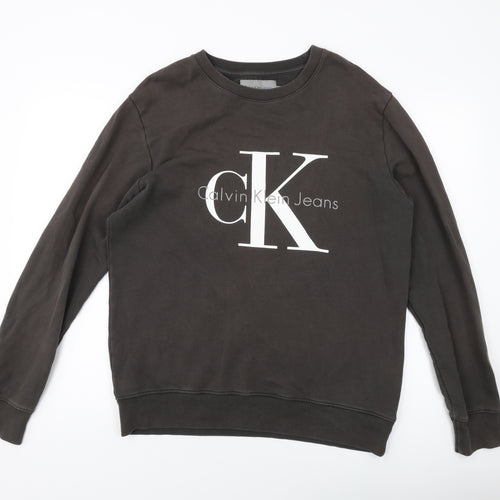 Calvin Klein Mens Grey Cotton Pullover Sweatshirt Size XL