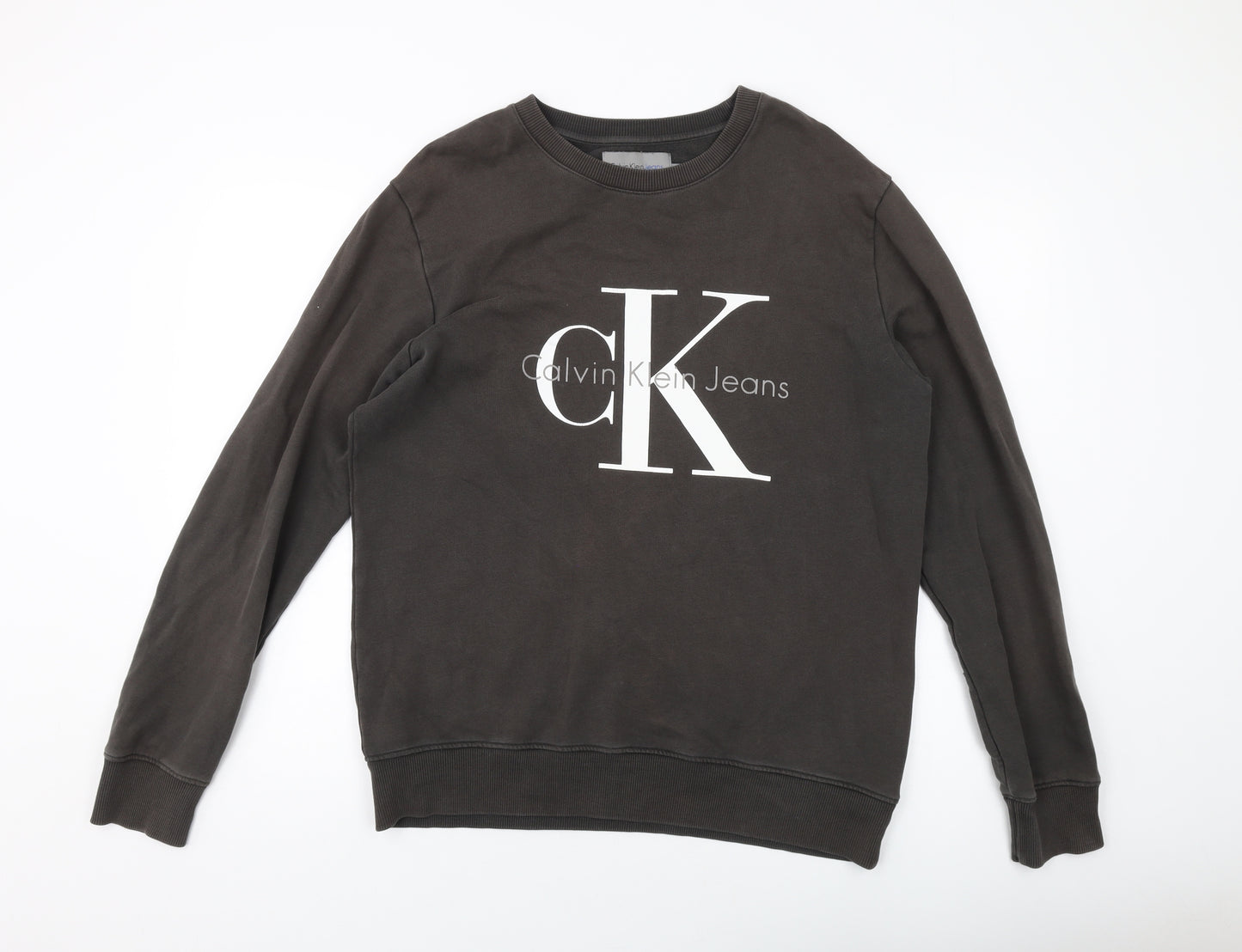 Calvin Klein Mens Grey Cotton Pullover Sweatshirt Size XL