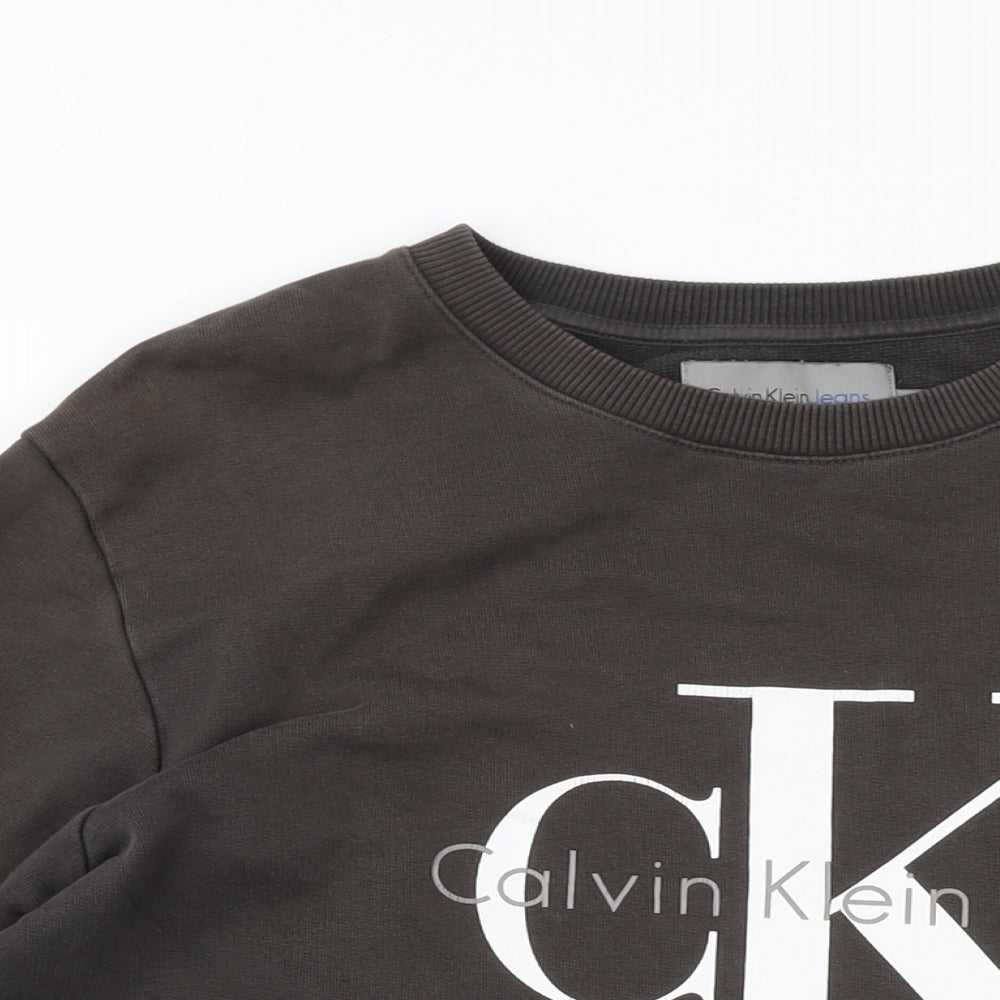 Calvin Klein Mens Grey Cotton Pullover Sweatshirt Size XL
