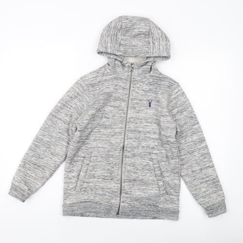 NEXT Boys Grey Polyester Full Zip Hoodie Size 10 Years Zip