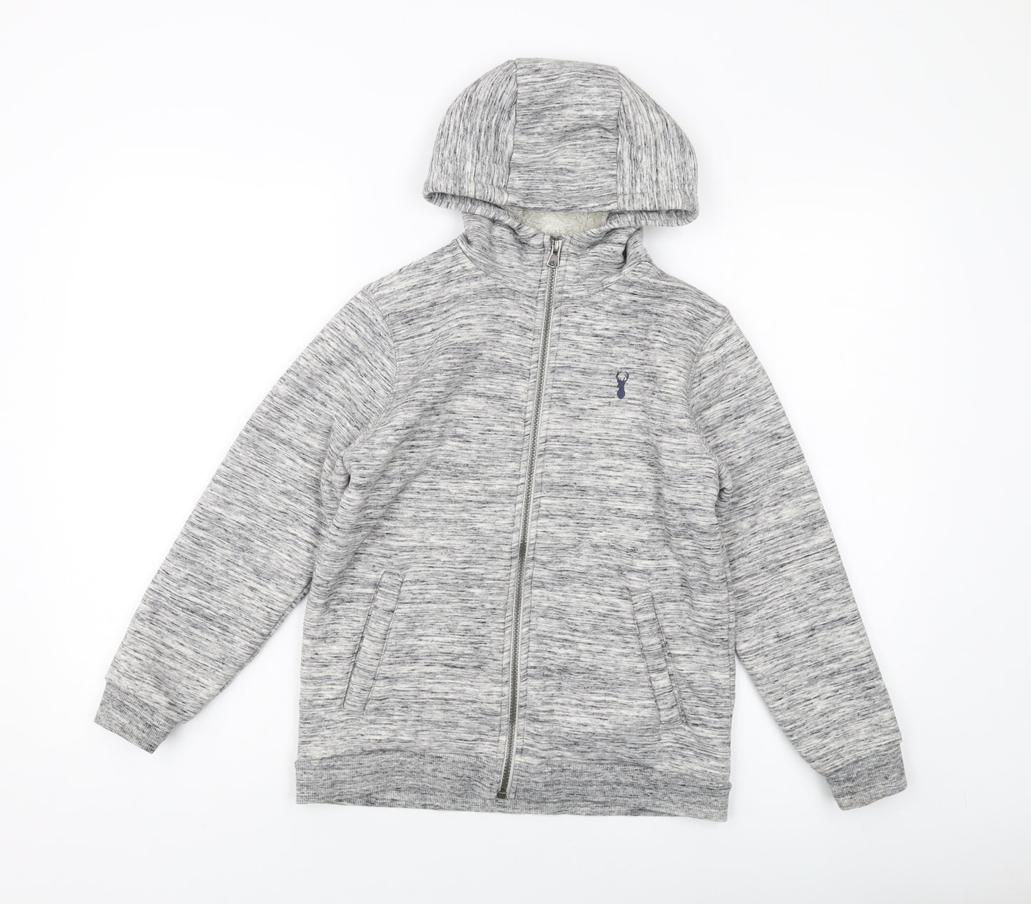NEXT Boys Grey Polyester Full Zip Hoodie Size 10 Years Zip