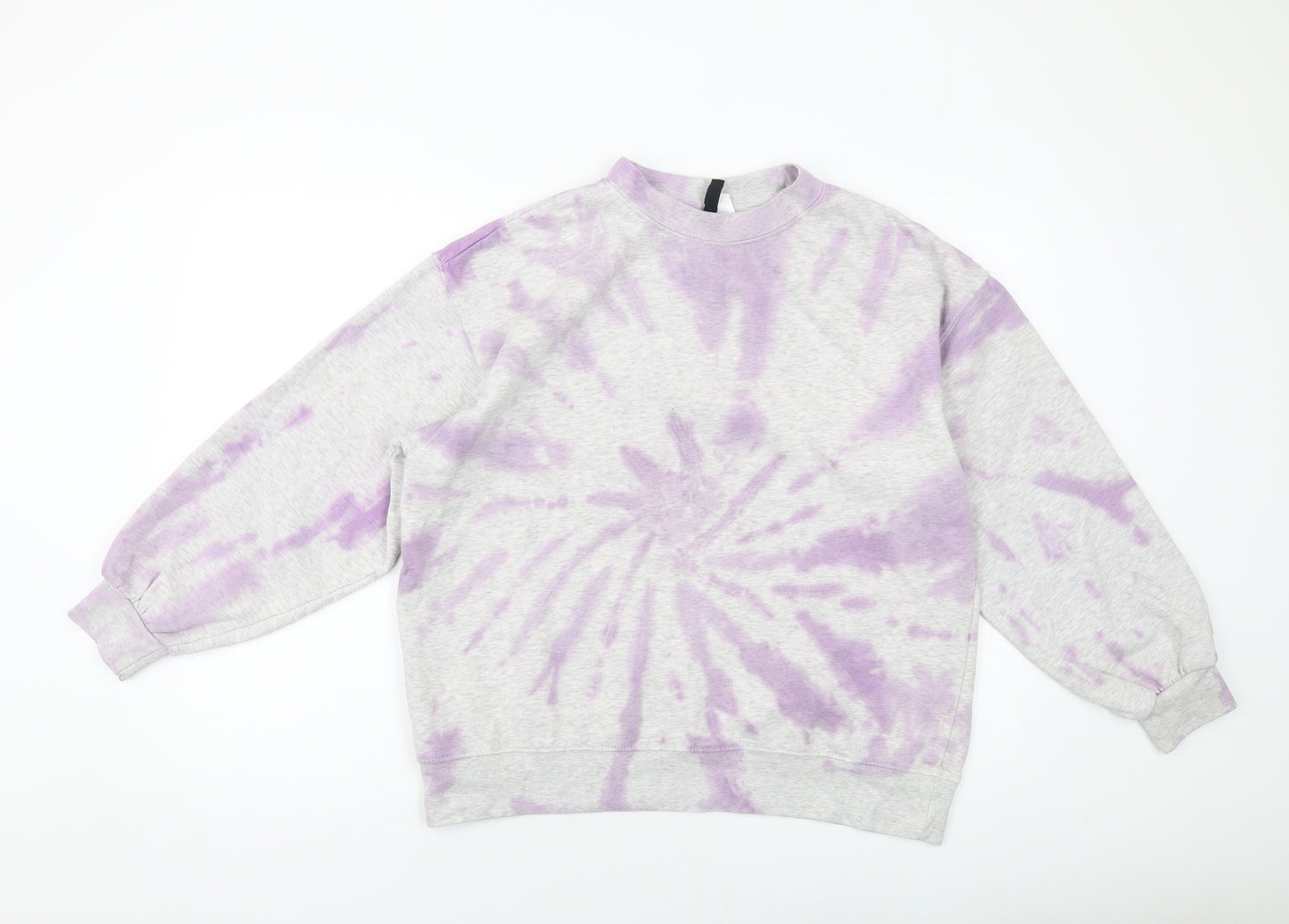 H&M Womens Grey Geometric Cotton Pullover Sweatshirt Size S Pullover