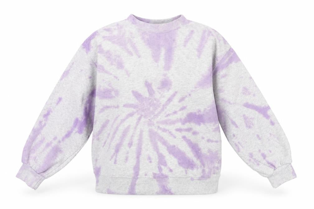 Front view of H&M women’s grey geometric cotton pullover sweatshirt, size S, pullover