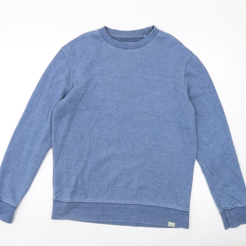 Pull&Bear Mens Blue Polyester Pullover Sweatshirt Size S