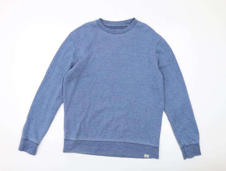 Pull&Bear Mens Blue Polyester Pullover Sweatshirt Size S