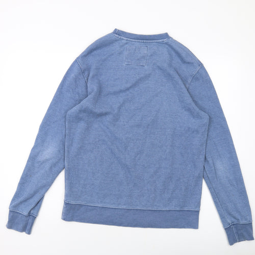 Pull&Bear Mens Blue Polyester Pullover Sweatshirt Size S