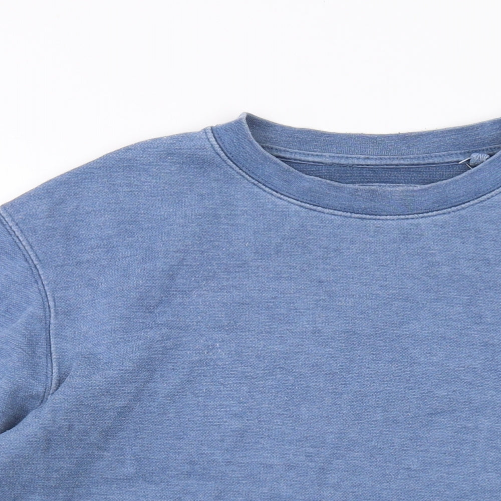 Pull&Bear Mens Blue Polyester Pullover Sweatshirt Size S