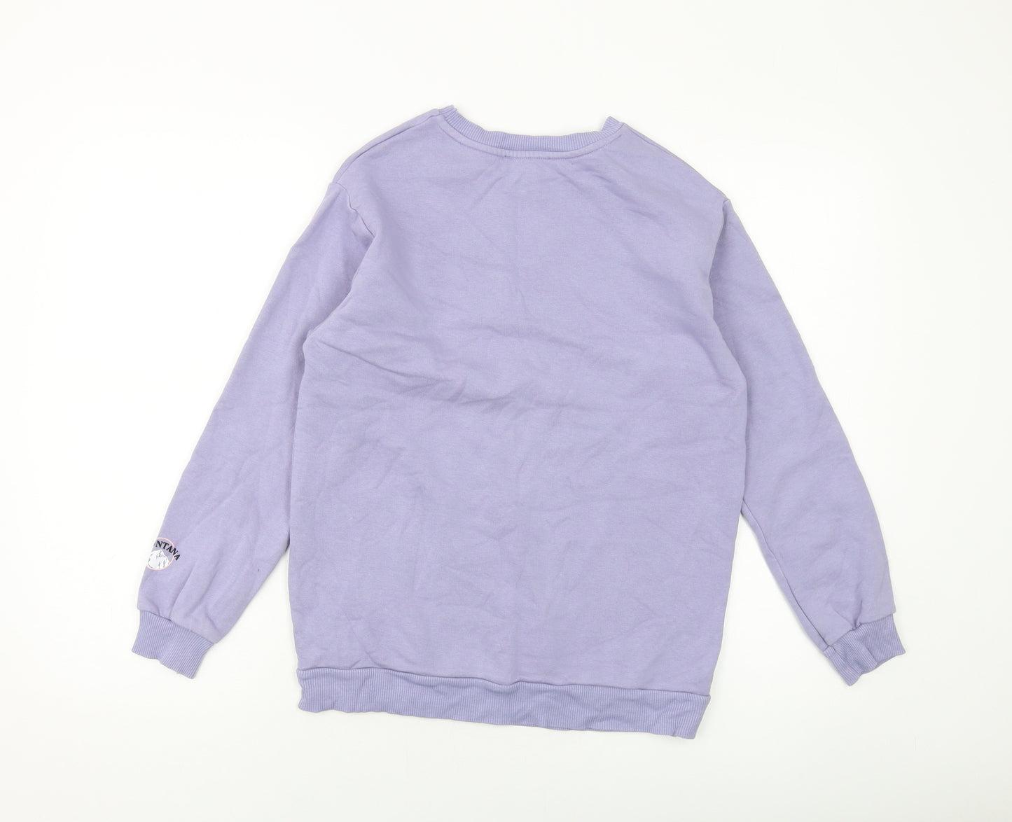 New Look Girls Purple Cotton Pullover Sweatshirt Size 10-11 Years Pullover