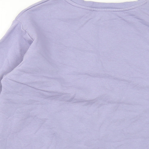 New Look Girls Purple Cotton Pullover Sweatshirt Size 10-11 Years Pullover