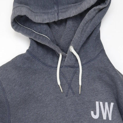 Jack Wills Mens Grey Cotton Pullover Hoodie Size M