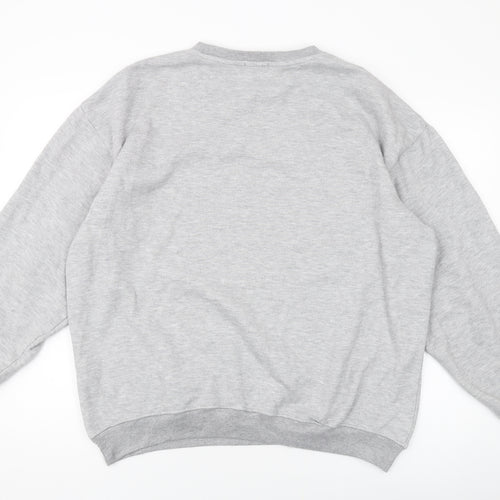 Boohoo Mens Grey Cotton Pullover Sweatshirt Size L