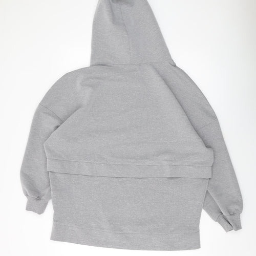 Zara Womens Grey Polyester Pullover Hoodie Size S Pullover