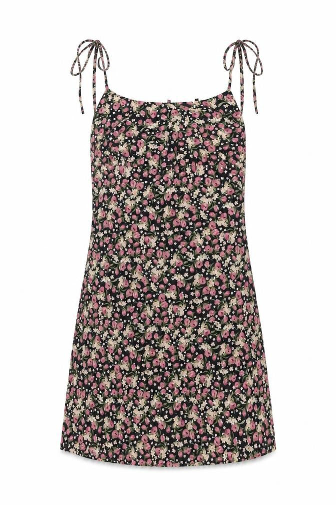 Nasty Gal Womens Multicoloured Floral Polyester A-Line Size 8 Scoop Neck Tie