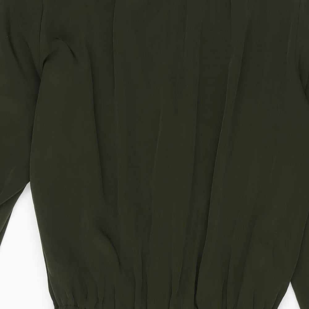 NEXT Womens Green Polyester Shirt Dress Size 10 Collared Button - Drawstring Waist