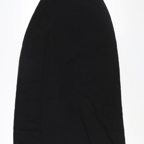PRETTYLITTLETHING Womens Black Polyester Maxi Size 8 Square Neck Zip - Backless Tie