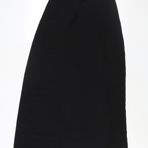 PRETTYLITTLETHING Womens Black Polyester Maxi Size 8 Square Neck Zip - Backless Tie