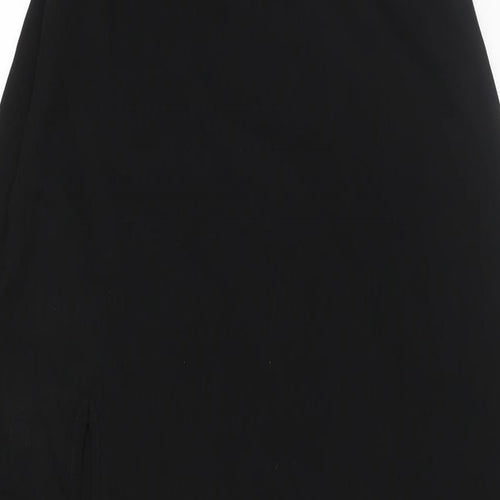 PRETTYLITTLETHING Womens Black Polyester Maxi Size 8 Square Neck Zip - Backless Tie