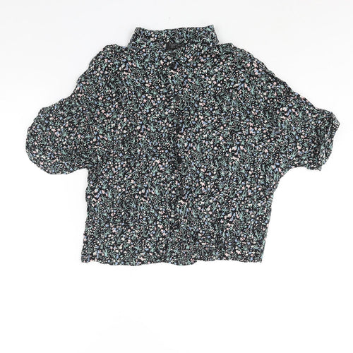 Topshop Womens Multicoloured Floral Viscose Basic Button-Up Size 12 Collared