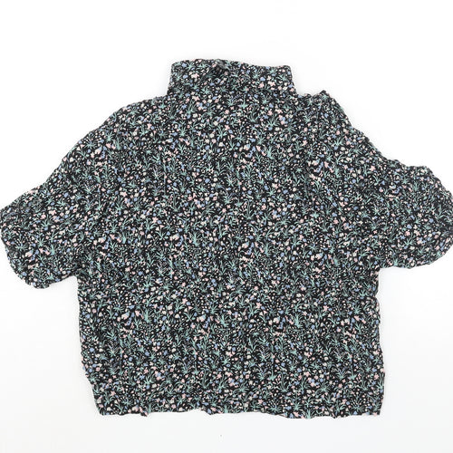 Topshop Womens Multicoloured Floral Viscose Basic Button-Up Size 12 Collared