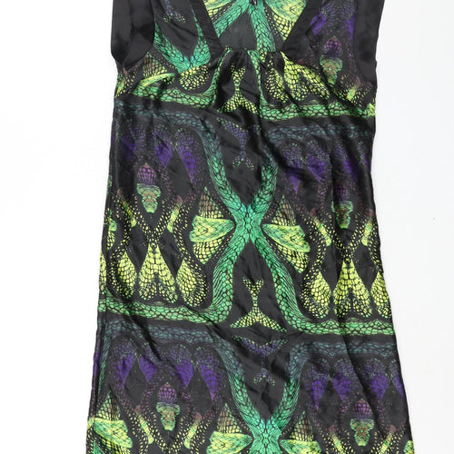 NEXT Womens Multicoloured Geometric Polyester Shift Size 8 V-Neck Pullover - Scale Print