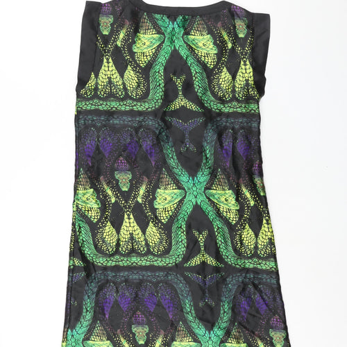 NEXT Womens Multicoloured Geometric Polyester Shift Size 8 V-Neck Pullover - Scale Print