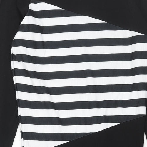 River Island Womens Black Geometric Polyester Bodycon Size 12 Boat Neck Pullover - Stripe