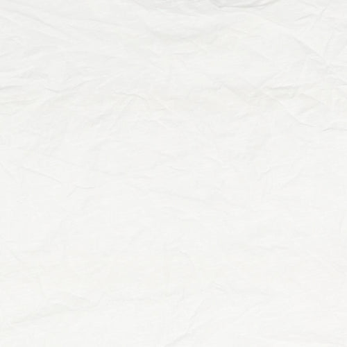 Marks and Spencer Womens White Cotton Basic Blouse Size 18 Round Neck - Lace Detail